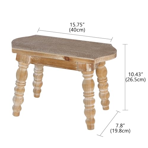 dwellington Wooden Bathroom Wood Foot Stool for Adults Kids, Bedside Step Planter Stool for Kitchen(Natural) - color: Natural