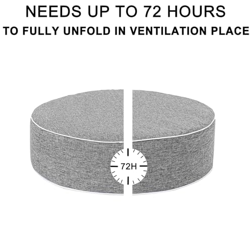 Round Floor Cushions - 20" x 6" Indoor-Outdoor Flexible Seating for Home Decor, Picnics, Yoga Studios & Meditation Spaces Modern Foam-Filled Meditation Cushion (1, Gray, 20x20x6 Inches) - color: Gray