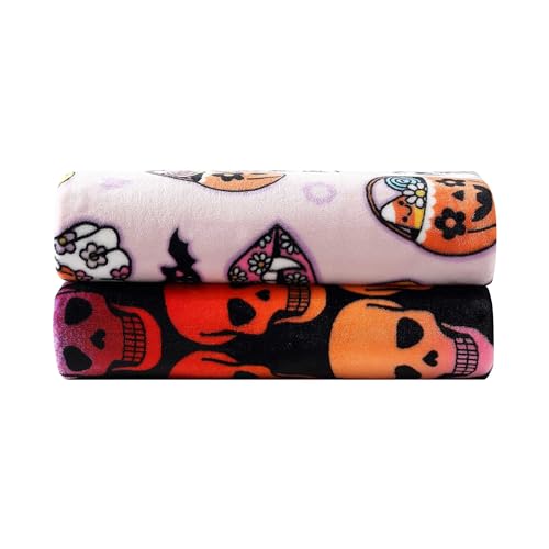 Betsey Johnson - Blanket, Buttery-Soft Throw Blanket for Couch or Bed, Boldly Plush & Oversized Bedding (Skull Ombre Black, 50" x 70") - color: Skull Ombre Black