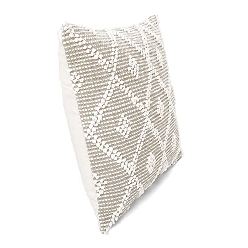 Lush Decor Adelyn Decorative Throw Pillow Cover, 20" W x 20" L, Neutral - Square Pillow - Neutral Diamond Pillow - Textured Pillows - Hygge Decor - Farmhouse Throw Pillows For Bed, Couch, Or Chair - color: Neutral