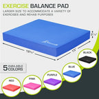 ProsourceFit Exercise Balance Pad, Non-Slip Cushioned Foam Mat & Knee Pad for Fitness and Stability Training, Yoga, Physical Therapy - color: Blue, size: XL - (18.75" x 15")
