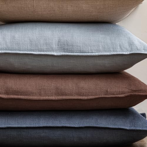 Foindtower Pack of 2, Decorative Linen Solid Throw Pillow Covers Soft Accent Euro Cushion Case Boho Farmhouse Pillowcase for Chair Couch Sofa Bedroom Living Room Home Decor 16 x 16 Inch Rust Red - color: Autumn Glaze, size: 16" x 16" (Pack of 2)