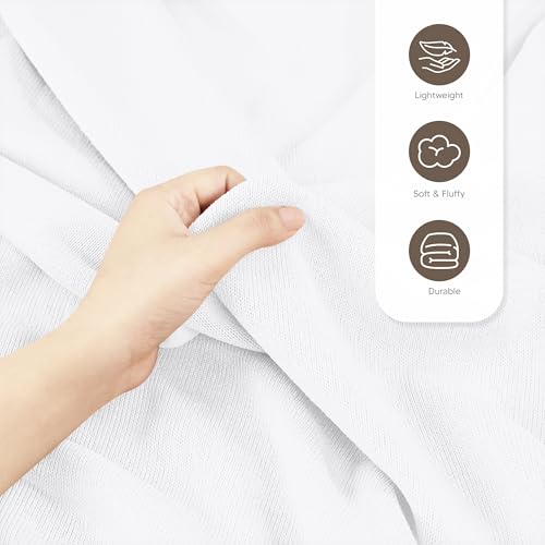 Utopia Bedding Knit Blanket Queen Size (90x90 Inches, White) Soft Lightweight Jersey Breathable Sweatshirt Blanket for Bed,Couch & Sofa - color: White, size: Queen
