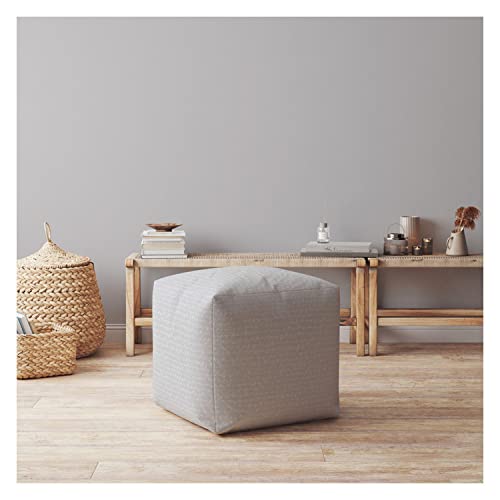 HomeRoots 17" Gray Cotton Pouf Cover