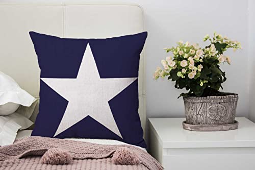 Nphuriy Blue Star Throw Pillow Cover Abstrat USA Star Design on The Blue Background Decorative Pillow Case Cotton Linen Cushion Cover Decor 16x16 Inch Pillowcase for Home - color: Multi 25