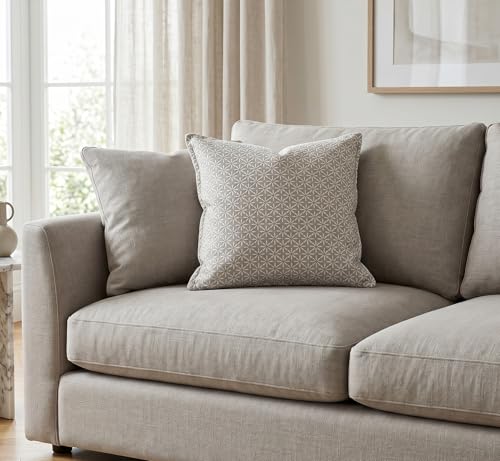 SanVia Cotton Throw Pillow Covers 20x20 – Handwoven Jacquard Texture, Fade-Resistant, No Pilling – Hidden Zipper, Decorative Cushion Cover for Sofa, Couch, Bed – Insert Not Included (Floral, Grey) - color: Dove Gray, size: 20" x 20"