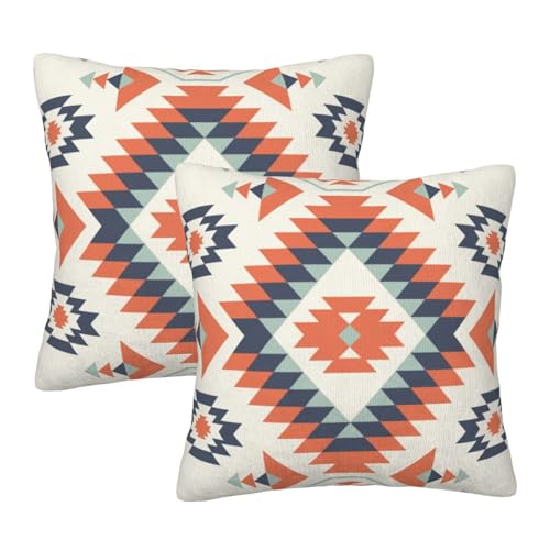 Aztec Throw Pillow Covers 18 X 18 Inch Set of 2 Pillow Cases Decoration Cushion Cover for Sofa Bedroom Living Room Outdoor - color: Aztec