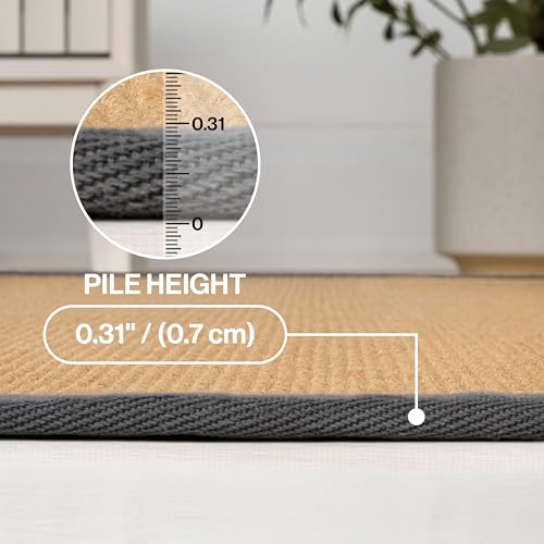 JONATHAN Y Border Jute Runner Rug Natural/Dark Gray 2X8 ft, Camden Farmhouse Cottage for Living Room, Bedroom, Kitchen, Office, Easy-Cleaning, High Traffic, Pet-Friendly, Non-Shedding KTN100D-28 - color: Natural/Dark Gray, size: 2'2" x 8' (Runner)