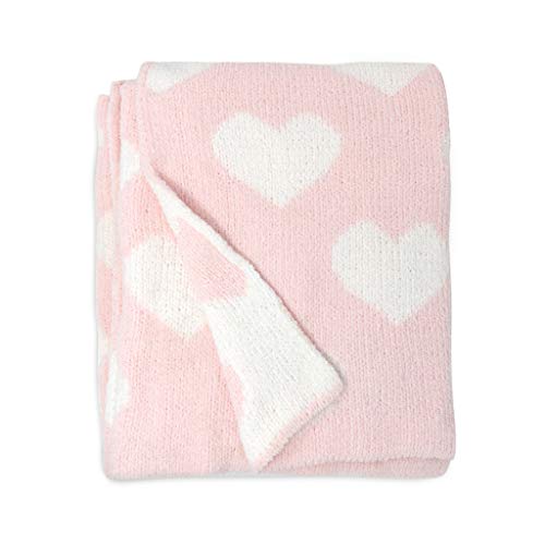 Living Textiles Pink Hearts Chenille Soft Baby Blanket Reversible Premium Cozy Fabric for Best Comfort - for Infant,Toddler,Newborn,Nursery,Girl,Throw,Crib,Stroller,Gift, Pink Hearts 40x30 - color: Pink Hearts