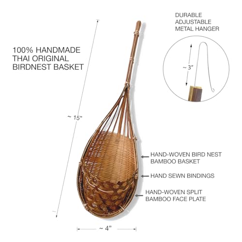 Handmade 100% Thai Bamboo Hanging Orchid Basket – 4 Inch Set of 6 - color: 4 Inch 6-pack