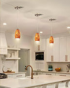 Mini Glass Pendant Lights for Kitchen Island1Pack Hand Blown Art Glass Pendant Light Shade with Brushed Nickel Finish Black and Yellow Swirl Glass Lamp Shade for Kitchen Over Sink Dining Room - color: Black and yellow-1Pack