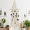 Rtteri Macrame Hanging Photo Display Boho Wall Decor Picture Card Frame Holder with 30 Clips Photo Art Hanger Teen Girl Teenage Gifts for Room Bedroom Dorm