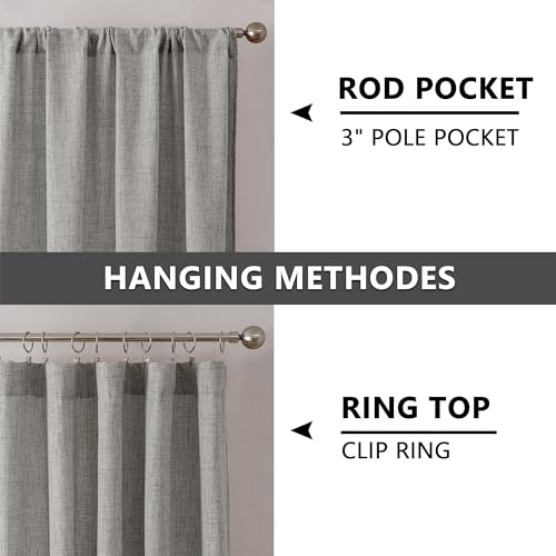 Tollpiz Short Linen Tier Curtains Rod Pocket Semi Sheer Half Kitchen Curtain Burlap Light Filtering Thick Linen Drapes for Bathroom, 30 x 24 inches Long, Silver Grey, Set of 2 Panels - color: Silver Grey, size: 30"W x 24"L (Pack of 2)