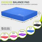 ProsourceFit Exercise Balance Pad, Non-Slip Cushioned Foam Mat & Knee Pad for Fitness and Stability Training, Yoga, Physical Therapy - color: Blue, size: L - (15.5" x 12.75")