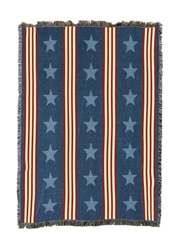 Pure Country Weavers Denim Stripe - Americana Gift Tapestry Throw Blanket Woven from Cotton - Made in The USA (50X60) - color: Denim Stripe, size: 50x60