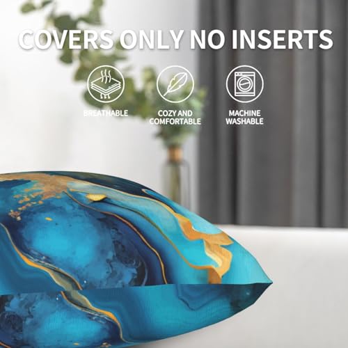 Marble Throw Pillow Covers 18 X 18 Inch Set of 2 Pillow Cases Decoration Cushion Cover for Sofa Bedroom Living Room Outdoor - color: Marble
