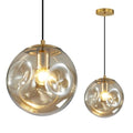 Modern Amber Concave Glass Pendant Light, Kitchen Island Lighting Single Globe Pendant Light Fixtures Century Kitchen Island Pendant Lighting for Bedroom Living Dining Room Light （Without Bulb） - color: Amber-1 Light-1PC
