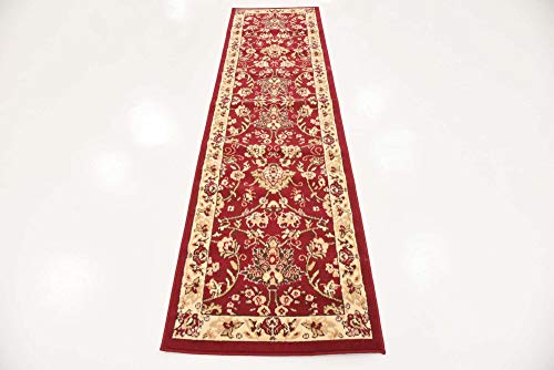 Unique Loom Sialk Hill Collection Area Rug - Washington (2' 2" x 8' 2" Runner, Burgundy/ Cream) - color: Burgundy/Cream, size: 2'2" x 8'2" (Runner)