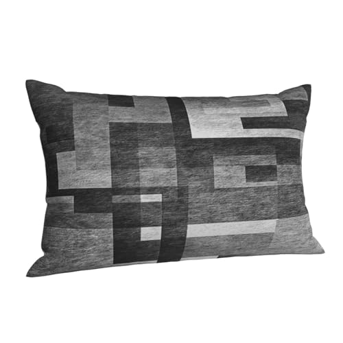 BETGINY Black White Grey Pillow Covers 12x20, Abstract Art Outdoor Decorative Throw Pillows for Couch, Modern Geometry Decor Cushion Cover 2 Pcs Soft Farmhouse Square Pillowcase for Bed Car Safa - color: Black, size: 20" x 12" (Pack of 2)