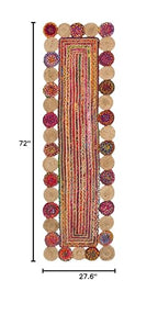 SAFAVIEH Cape Cod Collection Runner Rug - 2'3" x 6', Red & Multi, Handmade Boho Braided Jute & Cotton, Ideal for High Traffic Areas in Living Room, Bedroom (CAP201A) - color: Red/Multi, size: 2'3" x 6' (Runner)