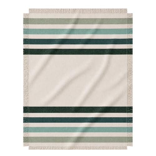 Laurel Ridge Striped Afghan Throw Blanket | Thick & Cozy | Cotton USA Made (73x48) - color: Laurel Ridge