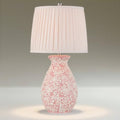 360 Lighting Buttercup 25" High Mid-Century Modern Country Cottage Ceramic 3-Way Table Lamp Pink and White Flowers Ceramic Fabric Shade Living Room Bedroom Bedside Nightstand House Office Home