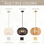 17.7 Inch Rattan Pendant Light Hemp Rope Rattan Light Fixture Woven Pendant Wicker Chandelier 3-Light Boho Chandelier for Bedroom - color: 17.7" Natural