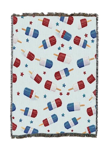 Pure Country Weavers Popsicles - Americana Gift Tapestry Throw Blanket Woven from Cotton - Made in The USA (50X60) - color: Popsicles, size: 50x60