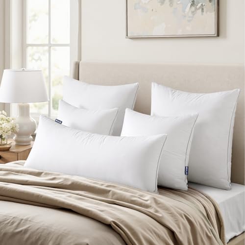 MIULEE 18 x 18 Pillow Inserts (Set of 2) -Decorative Throw Pillows for Couch Sofa with 100% Cotton Covers - size: 18x18 Inch