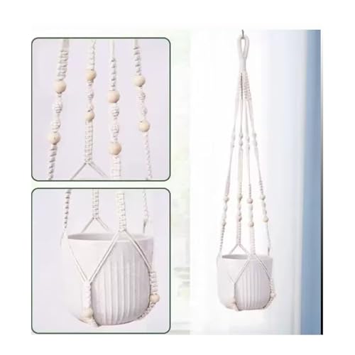 Plant Hanger Indoor Hanging Planter Basket for Indoor Outdoor Boho Home Decor 35 Inch, Ivory, Set of 1 (POTS NOT Included)