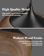 ELYONA Modern Bauhaus Pendant Light Walnut Wooden Pattern Dome Pendant Light Fixture Matte Black Metal Gold Inner Adjustable Hanging Lighting for Kitchen Island Dining Room Office Hallway Bedroom - color: Walnut & Black