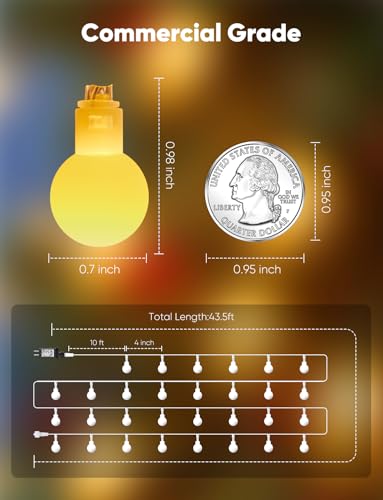 Minetom Globe String Lights, 33 Feet 100 Led Fairy Lights Plug in, 8 Modes with Remote Mini Globe Lights for Indoor Outdoor Bedroom Party Wedding Garden Christmas Tree Decor, Warm White - color: Warm White, size: 100LED
