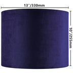 GO&SO Dark Blue Velvet Drum Lamp Shade Set of 2 Medium 13" Top x 13" Bottom x 10" High(Spider) Modern Lamp Shades for Table Lamps & Bedside Lamp Replacement Lampshade Required Assembly - color: Blue, size: 13*13*10 inch-2 Pack