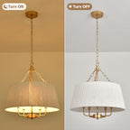 19.7'' Hand-Woven Rattan Chandelier, 5 Light Gold Boho Chandeliers for Dining Room, Adjustable Large Farmhouse Coastal Light Fixtures for Kitchen, Living Room, Foyer, E12 - color: 5-light Gold
