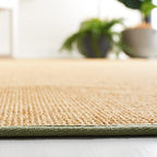 Martha Stewart x SAFAVIEH Area Rug Collection - 2'3" x 8' Runner, Natural & Green, Sisal & Jute, Farmhouse Style, Ideal for Living Room, Bedroom, Foyer, Hallway (MSR9501E) - color: Natural/Green, size: 2'3" x 8' (Runner)