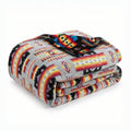 Sacred Thread Aztec Blanket Fleece, Reversible Native American Blanket, Western Throw, Native American Western (Grey Flannel), Full (60”x80”) - color: Grey Flannel, size: Full (60”x80”)