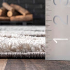 nuLOOM 4x6 Ansley Moroccan Tassel Area Rug, Grey, High-Low Textured Bohemian Design, Plush High Pile, Stain Resistant, For Bedroom, Living Room, Hallway, Entryway