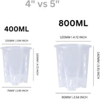 Clear Plastic Orchid Pot – 4" or 5" Diameter Air Column Flower Planter for Phalaenopsis, Breathable Root-Control with Drainage Holes (Random Size Surprise (10-Pack))