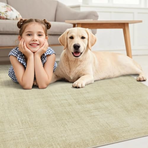 Joydeco 10x12 Area Rugs Classic for Living Room, Beige | Non Slip Machine Washable Low Pile for Bedroom Dining Room Home Office Pet & Child Friendly - color: Beige, size: 10' x 12' (Rectangular)