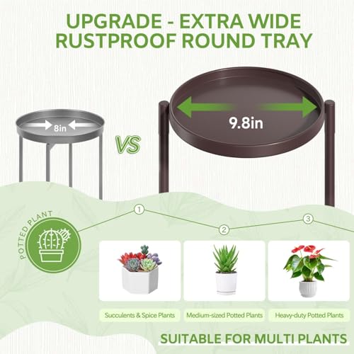 iDavosic.ly 7 Tier Large Plant Stand Indoor, 10 Inch Wide Tall Corner Metal Plant Stands Outdoor for Multiple Plants, Folding Tiered Flower Display Holder Rack Shelf, Violet Bronze - color: Violet Bronze, size: 7 Tiers