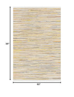 SAFAVIEH Rag Rug Collection Area Rug - 5' x 8', Gold & Multi, Handmade Boho Stripe Cotton, Ideal for High Traffic Areas in Living Room, Bedroom (RAR129N) - color: Gold/Multi, size: 5' x 8' (Rectangular)