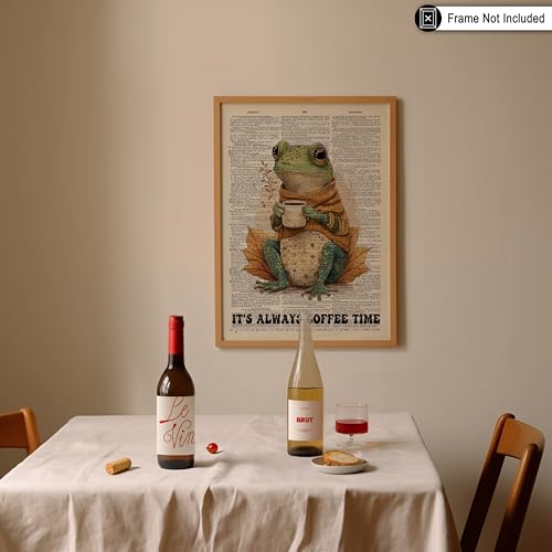 Poster Master Dictionary Poster - Retro It's Always Coffee Time Print - Frog & Coffee Art - Cafe & Preppy Art - Trendy & Funny Kitchen or Restaurant Decor - 8x10 UNFRAMED Wall Art - color: Style-05, size: 8"L x 10"W