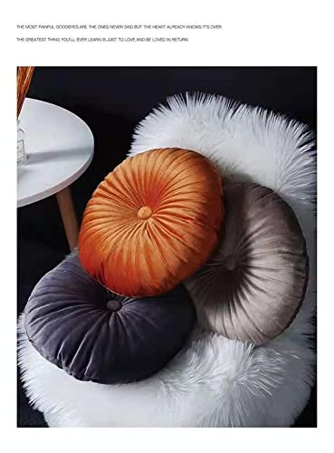 NatureMan Round Throw Pillow, Velvet Decoration Small Throw Pillow, Pumpkin Throw Pillow Cushion Suitable for Living Room Sofa Bed Floor 13.7 inches (Orange) - color: Orange