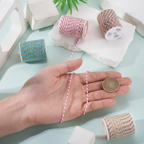 17.2 Yards 1.5mm Jewelry Beading Cord 4-Ply Macrame Polycotton Cord Metallic Braided Thread for String Wall Hangings Plant Hanger String Knitting Macrame Rope Bracelet DIY Craft - color: Mixed Color 10, size: 1.5mm