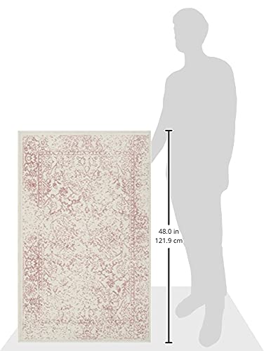 SAFAVIEH Adirondack Collection Accent Rug - 2'6" x 4', Ivory & Rose, Distressed Vintage Floral Design, Non-Shedding & Easy to Clean, Ideal for Front Door, Kitchen, Entryway, Foyer (ADR109H) - color: Ivory/Rose, size: 2'6" x 4' (Rectangular)