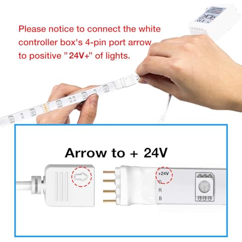 DAYBETTER Led Strip Lights 32.8 ft RGB Color Changing Lights Strip for Bedroom, Desk, Home Decoration, with Remote and Power Supply - size: 32.8FT