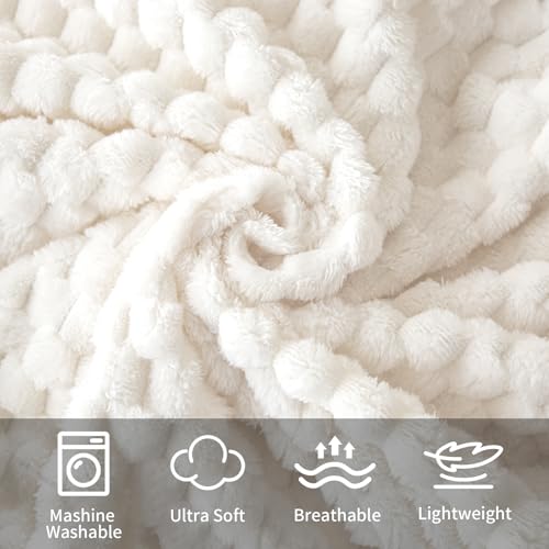 6 Pcs Fleece Throw Blanket - Turtle Velvet Jacquard Decorative Blankets 50 x 60 Inch, 240 GSM Cozy Lightweight Bed Throw for All Seasons and Valentine's Day, Donation Gifts, Beige - color: Beige