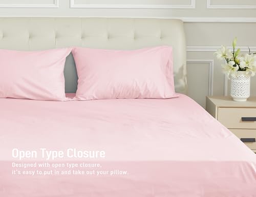 Sunflower Queen Pillowcases Set of 2, 100% Cotton Queen Pillow Cases 2, 20×30 inches Dark Pink, Soft and Breathable - color: Dark Pink, size: Queen (20"x30")
