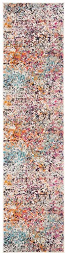 SAFAVIEH Madison Collection Runner Rug - 2'2" x 10', Grey & Pink, Modern Abstract Design, Non-Shedding & Easy Care, Ideal for High Traffic Areas in Living Room, Bedroom (MAD460A) - color: Grey/Pink, size: 2'2" x 10' (Runner)