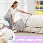 Hobestluk 3 in 1 Bean Bag Chair Giant Bean Bag Chairs for Adults with Plaid Cover Convertible Bean Bag Floor Cushion with Machine Washable Cover for Living Room (Plaid White) - color: Daisy White